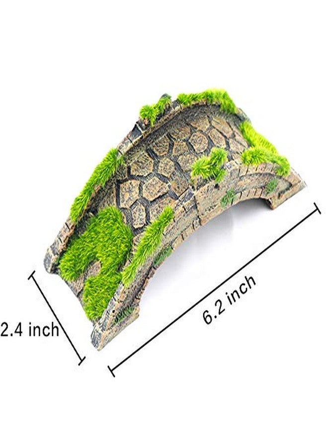 AQUA KT Fish Tank Decor Arch-Bridge Drawbridge with Grass for Aquarium Landscaping Decoration - Image 3
